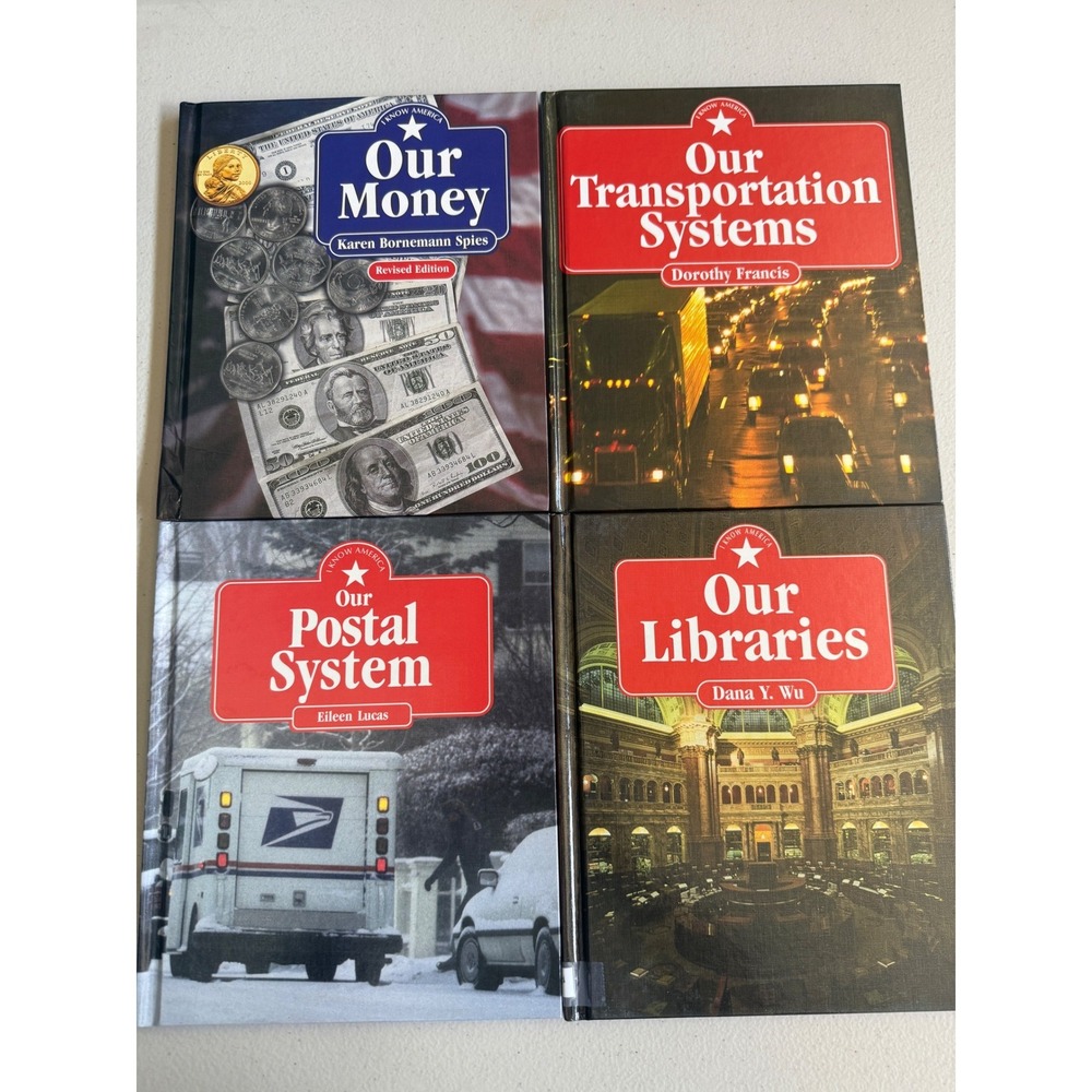 I Know America Book Set Our Money Postal System Libraries Transportation 4 Books